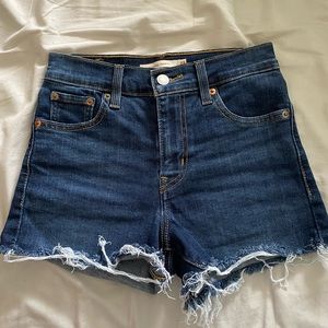 Levi high rise jean shorts